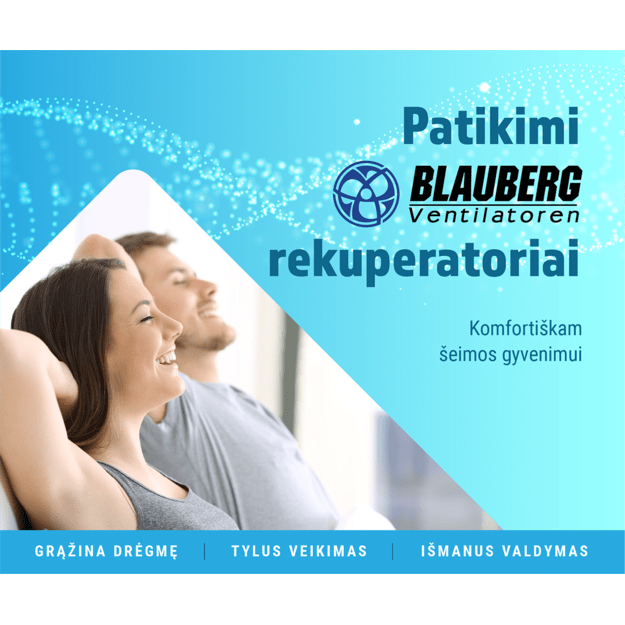 Blauberg Komfort D5B180E‑S14 entalpinis rekuperatorius